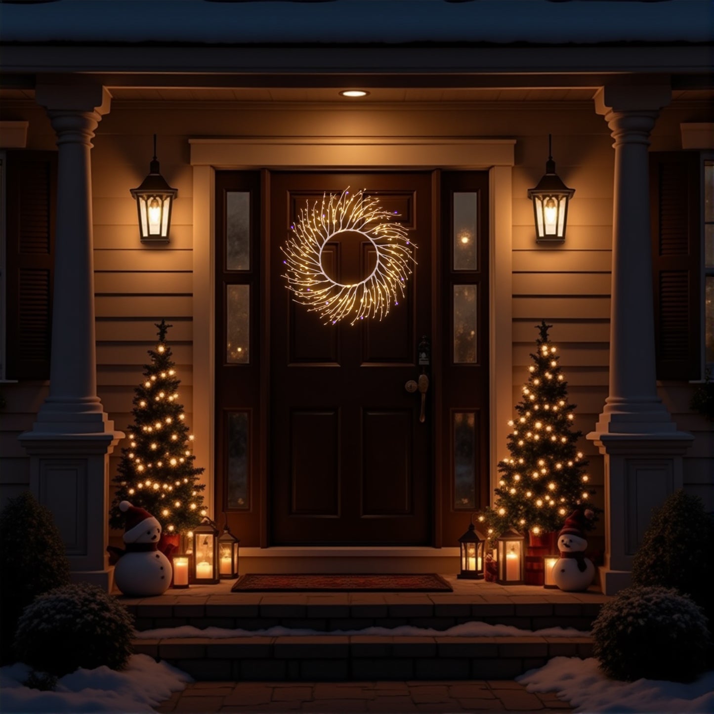 Artificial Christmas Wreath Lights