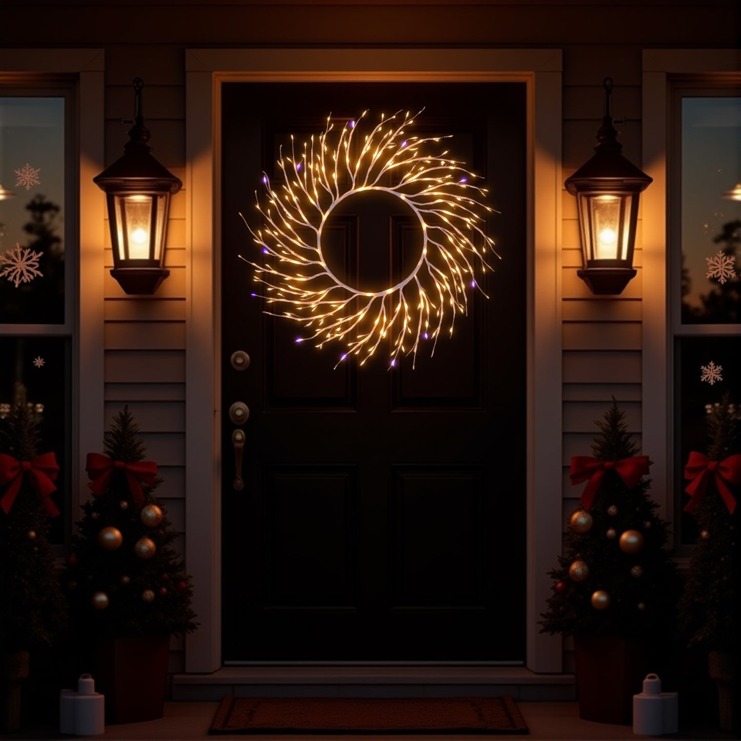 Artificial Christmas Wreath Lights