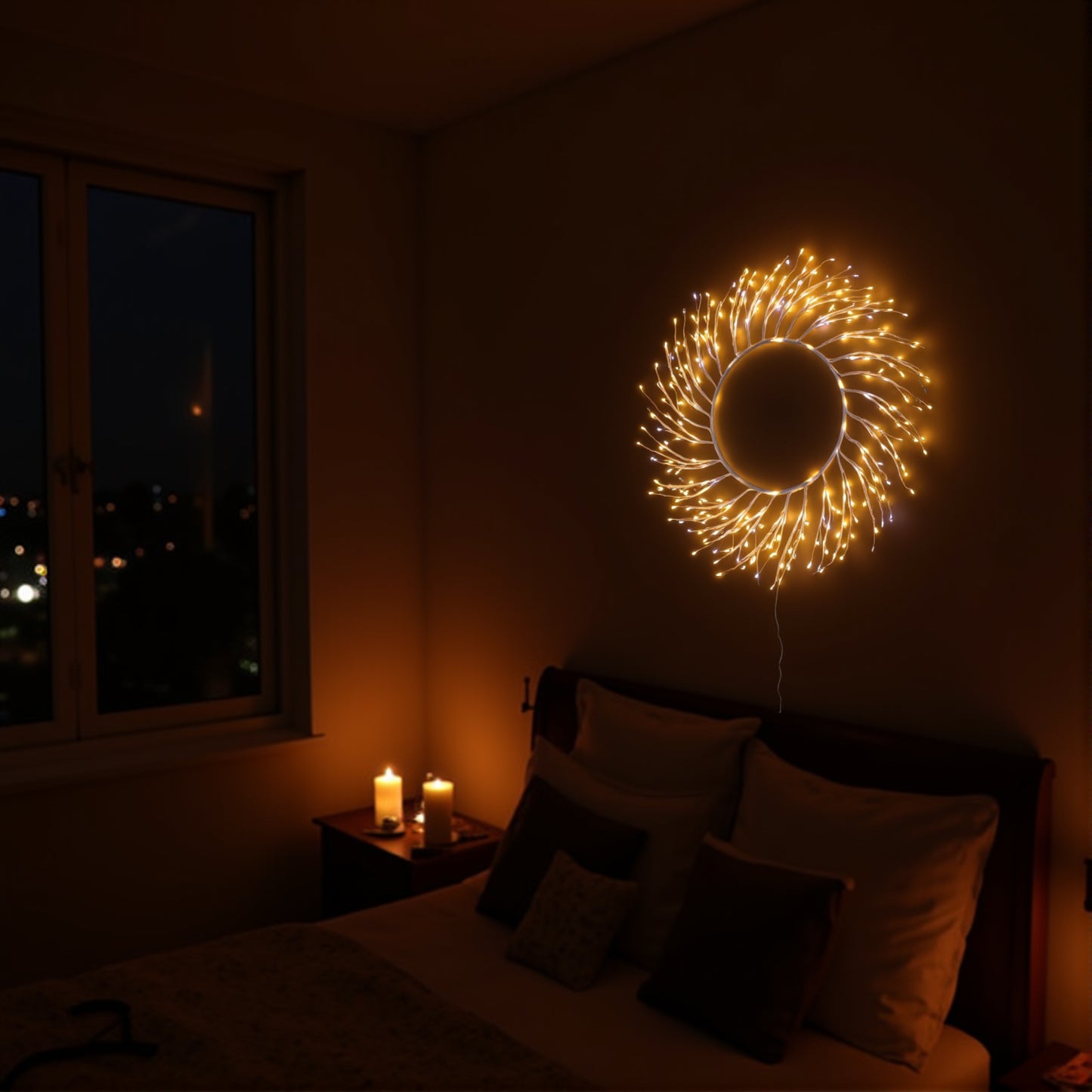 Artificial Christmas Wreath Lights