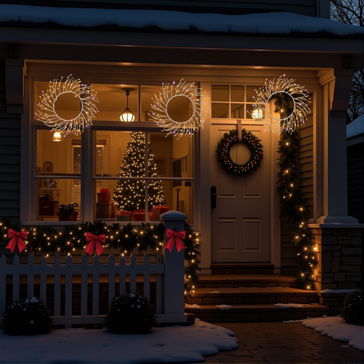 Artificial Christmas Wreath Lights