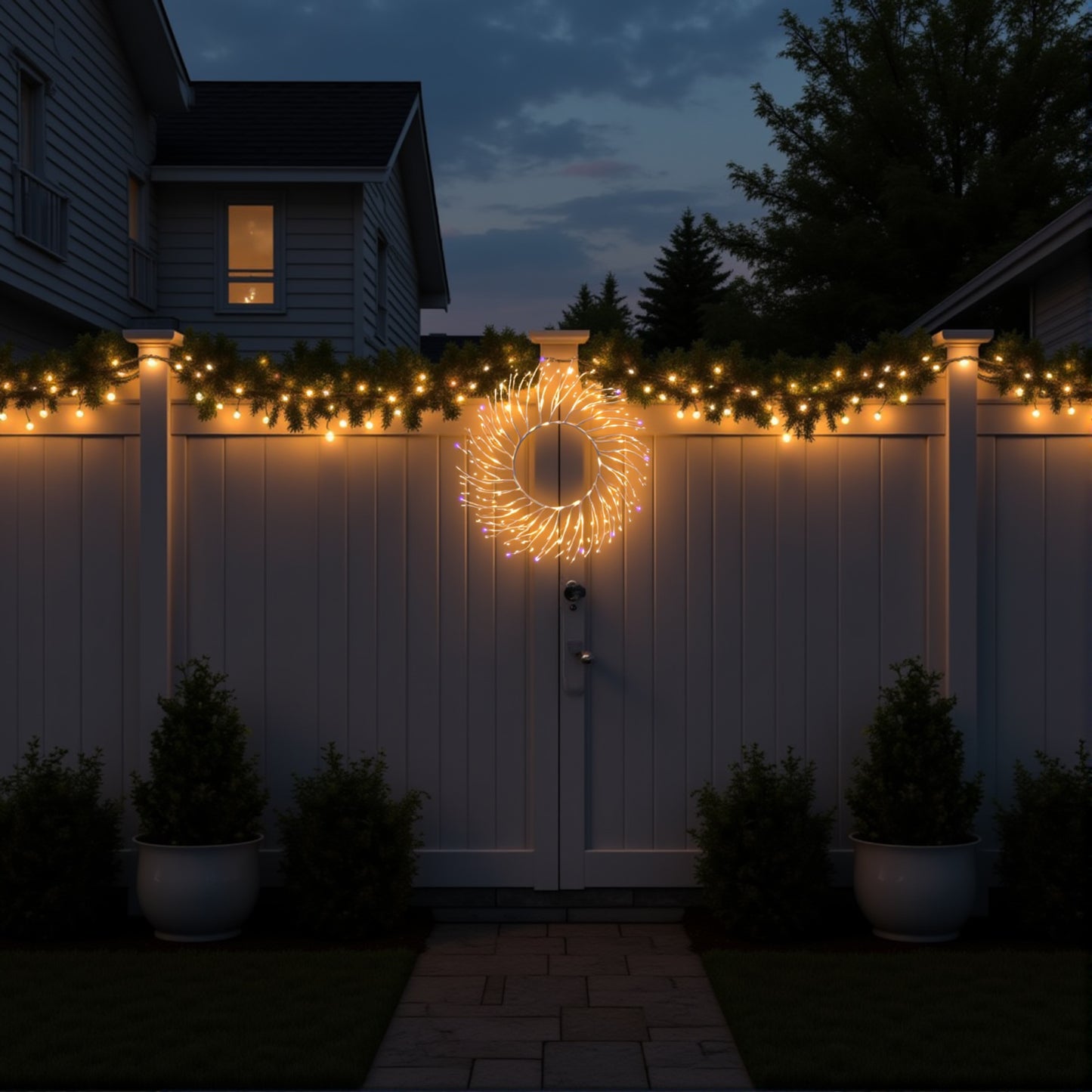 Artificial Christmas Wreath Lights