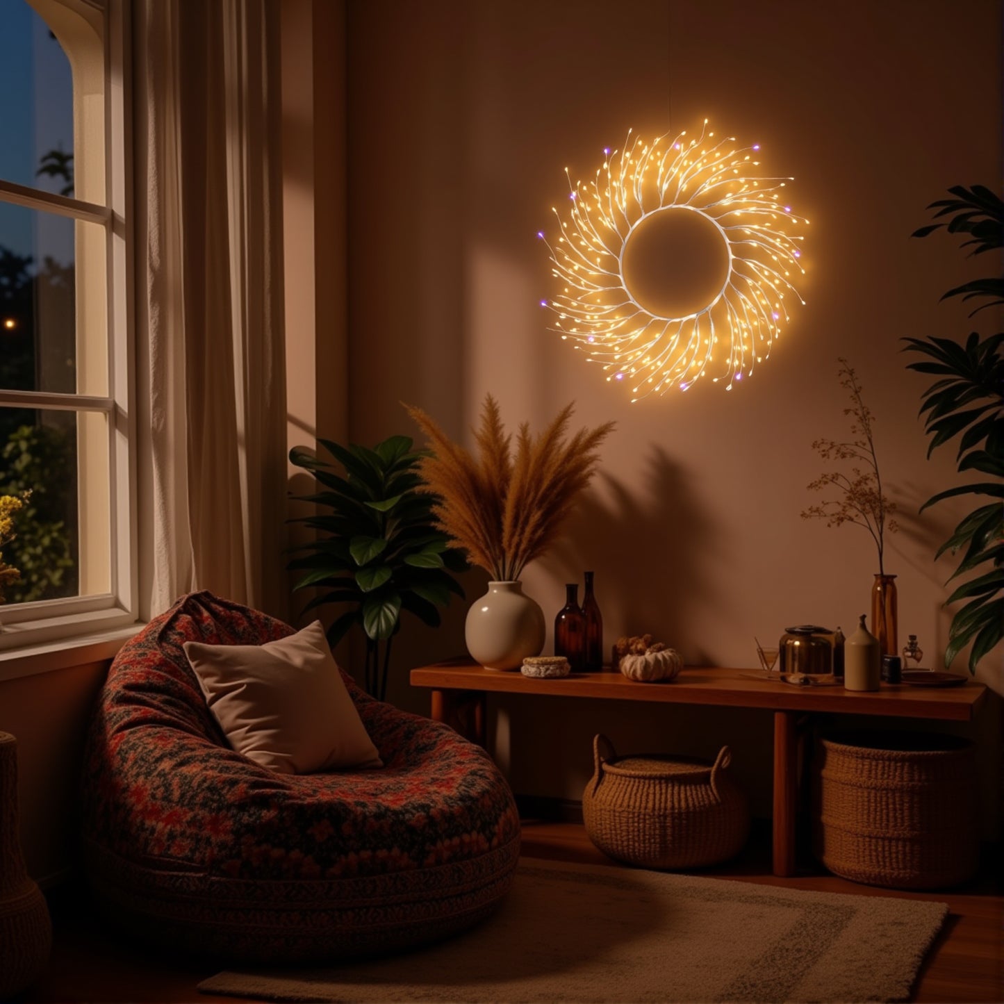 Artificial Christmas Wreath Lights