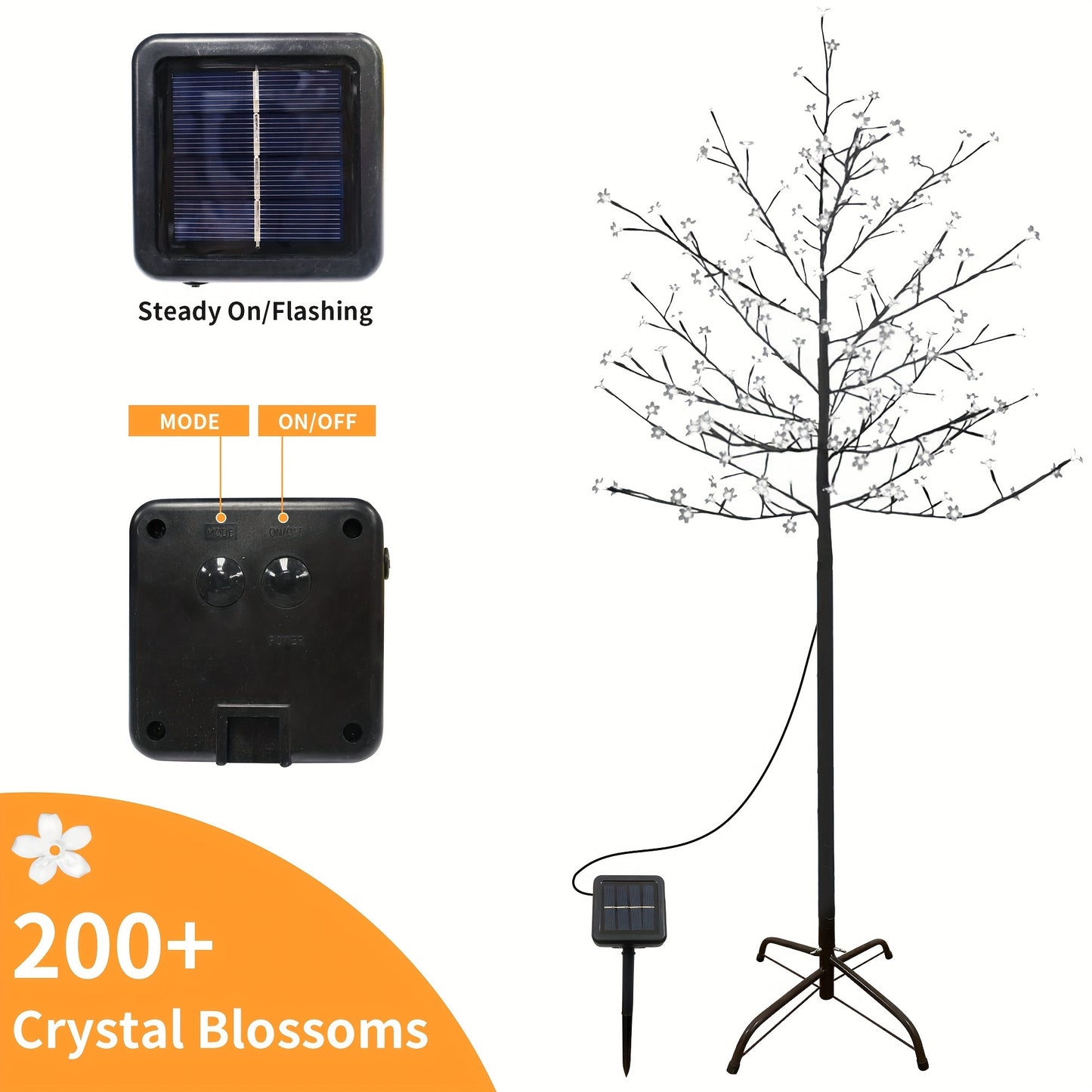 6 Ft 200 LED Purple Cherry Blossom Artificial Tree Lights