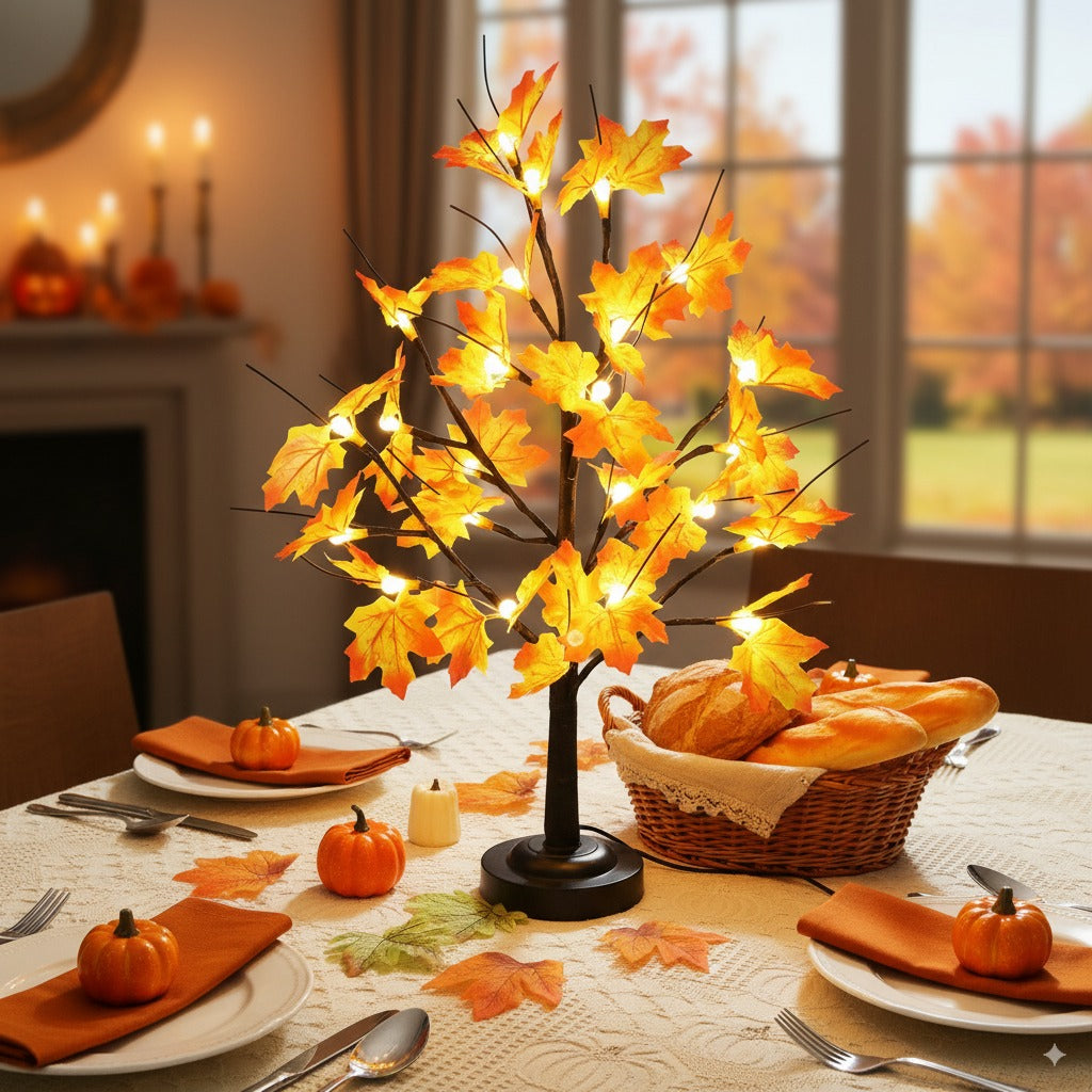 20" Lighted Fall Maple Tree for Tabletop