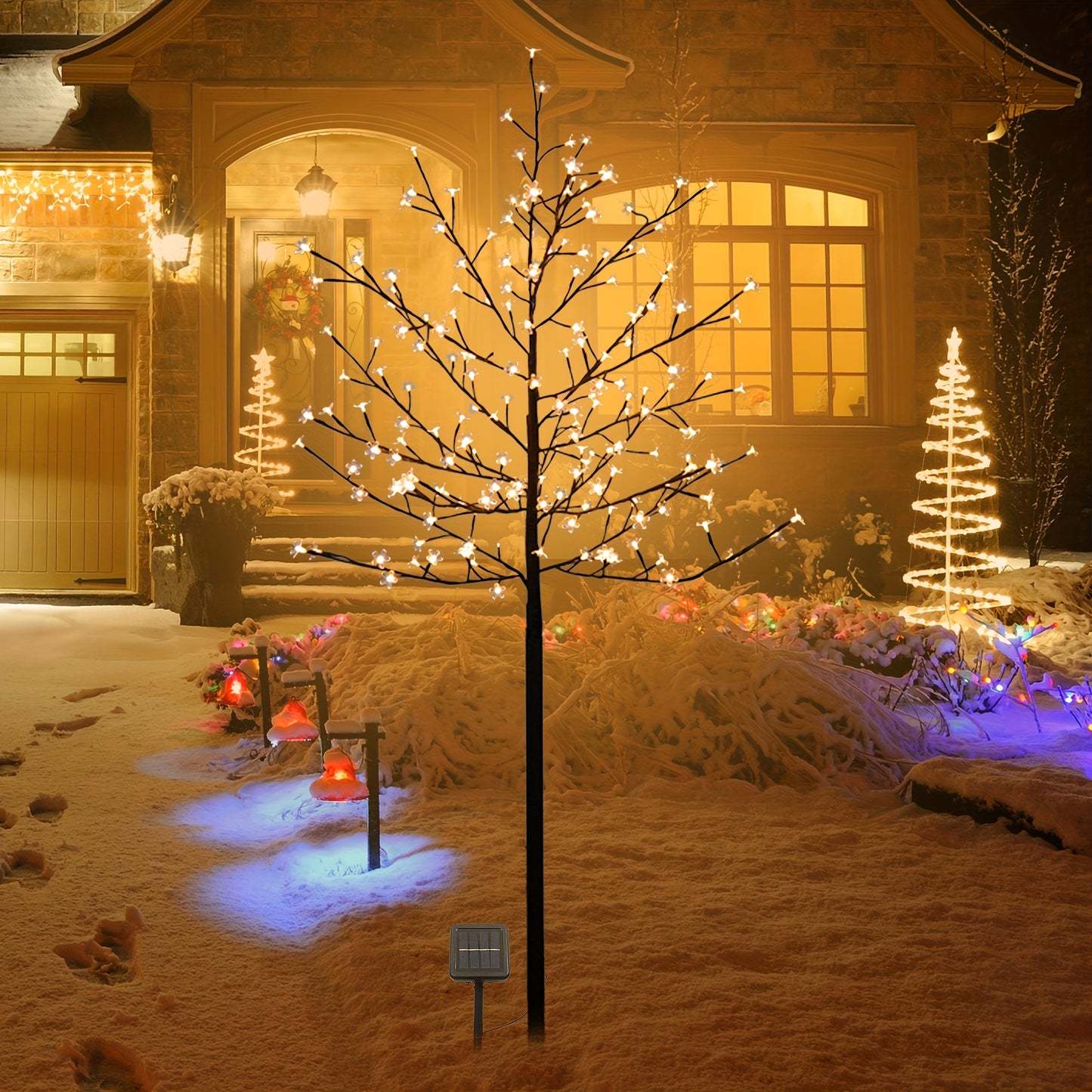 6 Ft 200 LED Warm White Cherry Blossom Artificial Tree Lights
