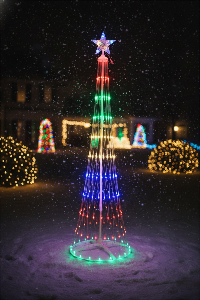 6ft Muti-Color Flagpole Net Light