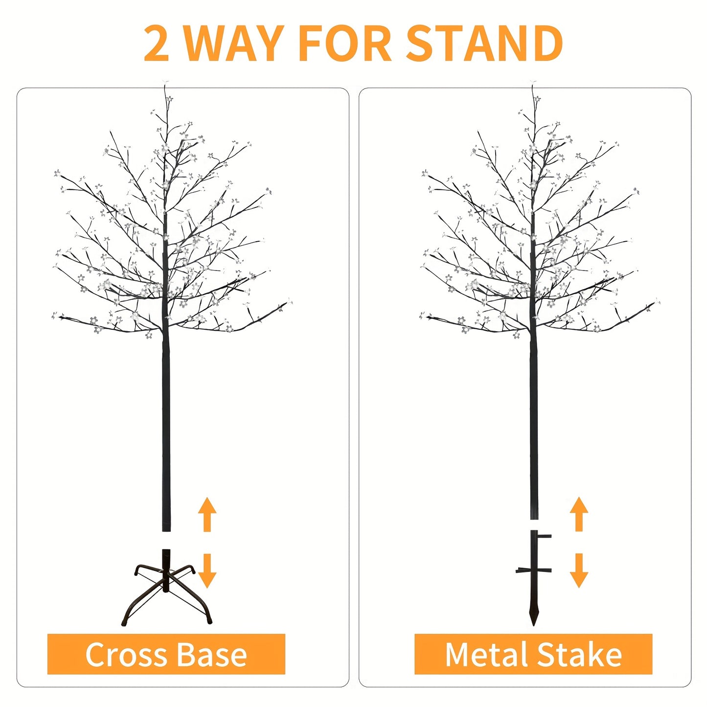 6 Ft 200 LED Cool White Cherry Blossom Artificial Tree Lights