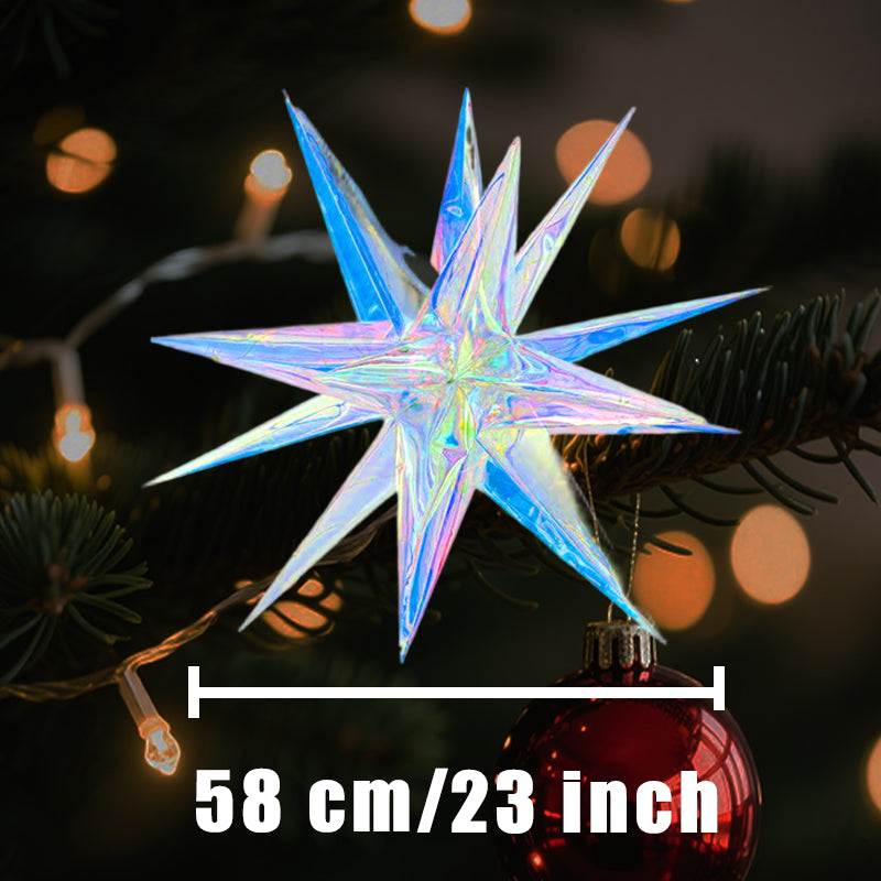 23" Colorful Hanging Iridescent Moravian Star Light