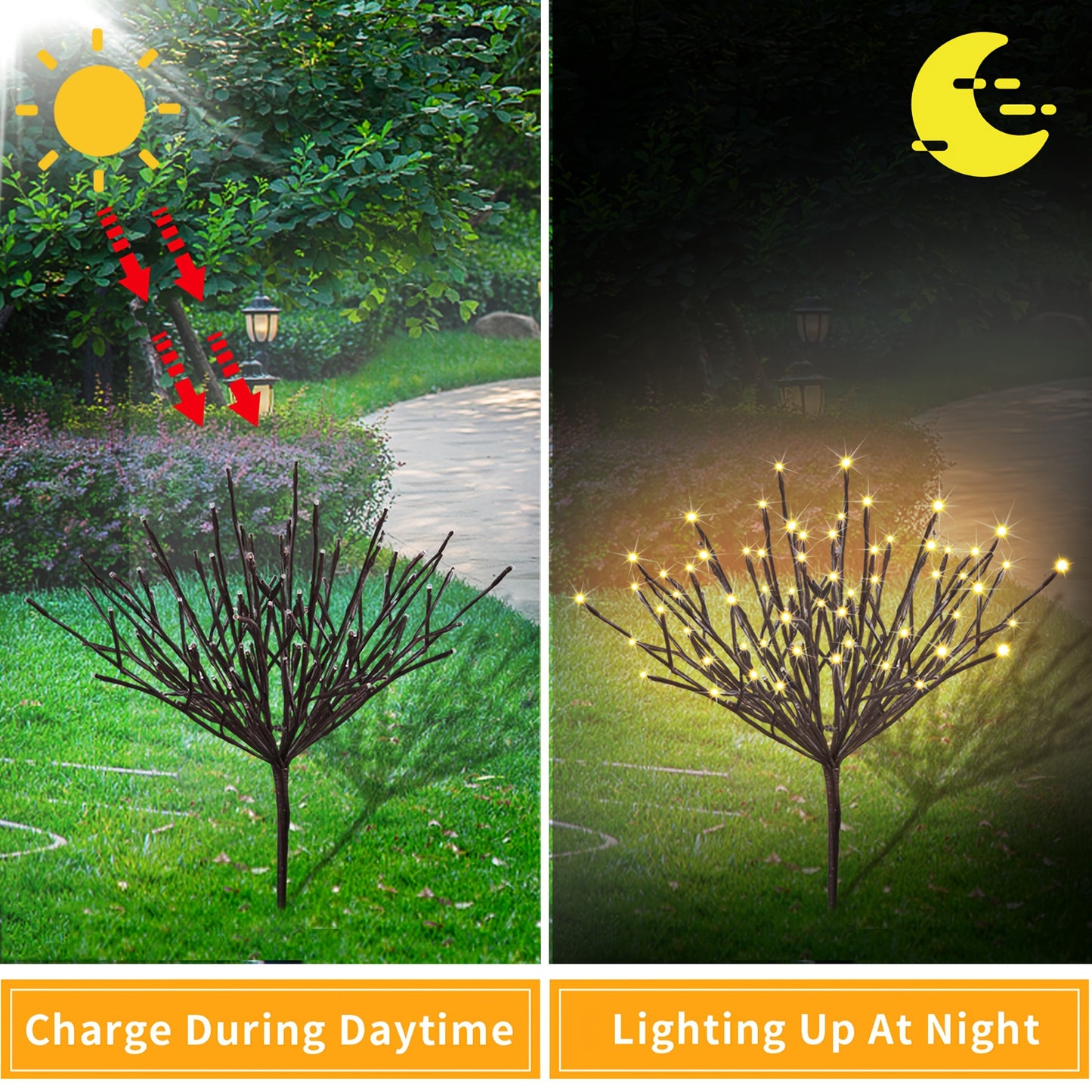2 Ft Solar Brown Branch LED Tree Lights