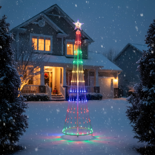 6ft Muti-Color Flagpole Net Light