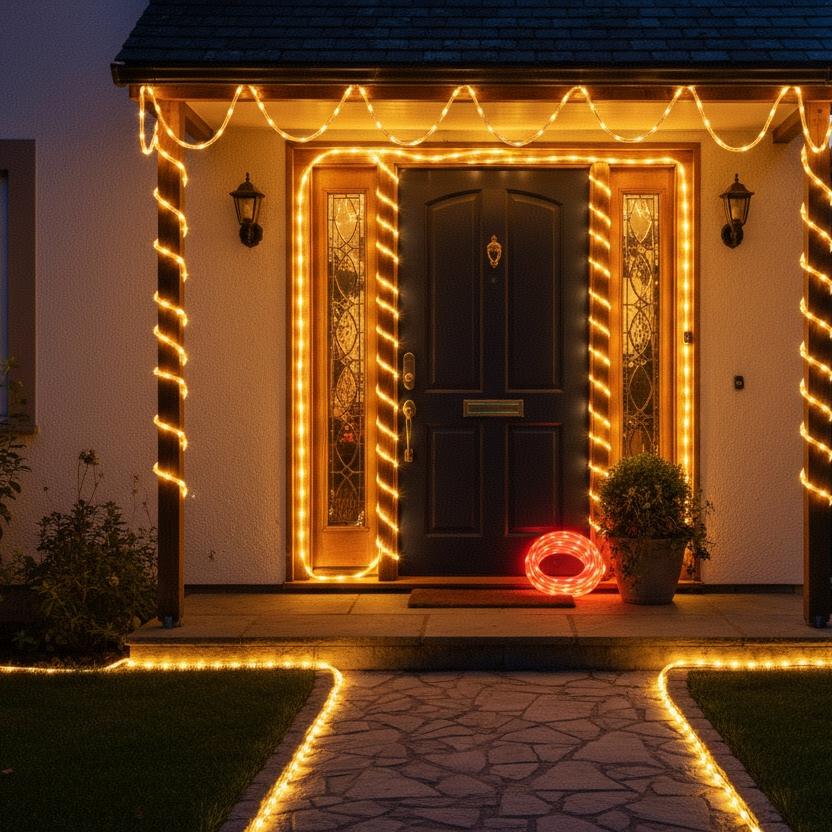 33FT Solar Rope Lights, 200 LED Waterproof Candy Color Outdoor